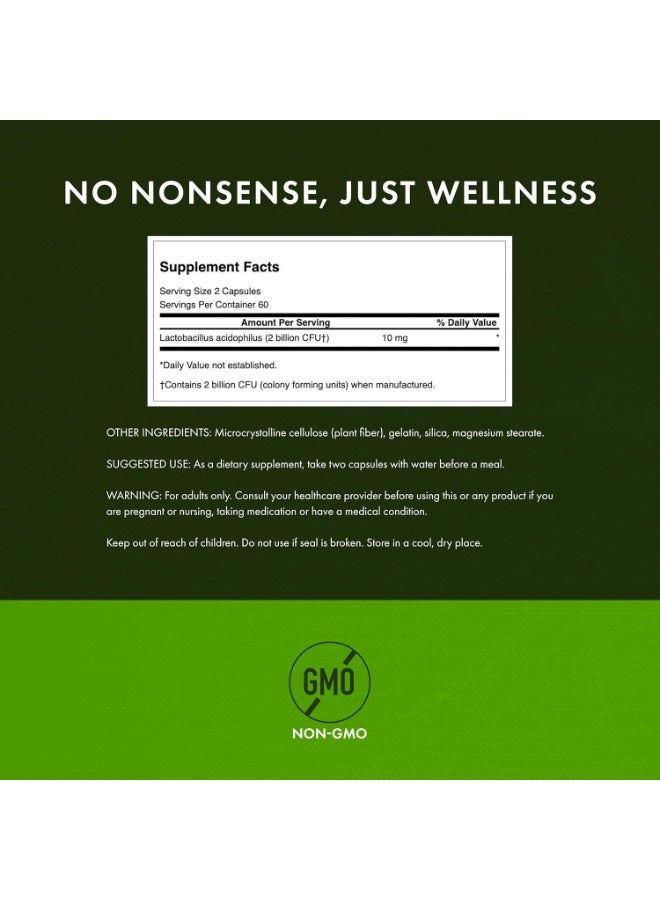 سوانسون بروبيوتيك - مكمل غذائي لصحة الجهاز الهضمي يحتوي على مليار وحدة تشكيل مستعمرة لكل كبسولة - تركيبة طبيعية تدعم انتظام حركة الأمعاء والصحة اليومية - (120 كبسولة) - Image 2