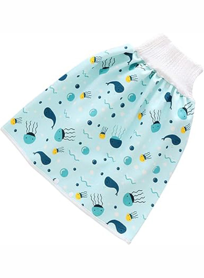 Toddler Training Waterproof Diaper Skirt For Baby Girls, 2-Piece - Multicolour - Image 4