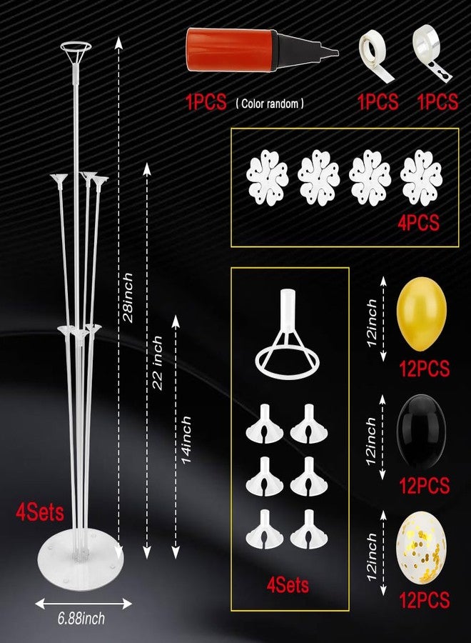 QIHOMPIB Graduation Decorations Class of 2026, Black and Gold Balloons Centerpiece Table Decor with Balloon Stand Prom Graduation Retirement Wedding Birthday Party Decorations Favors Supplies for Congrats Grad - Image 2