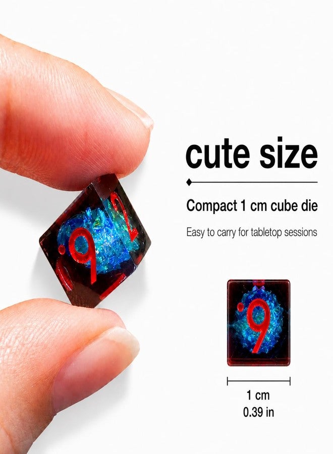 YEMEKO Mini DND Dice Set Tiny Dice 7 Pcs Handmade Sharp Edge Accessories Dice for Dungeons and Dragons, Polyhedral Resin Dice - Image 4