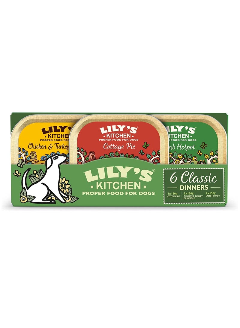 Lily's Kitchen - Classic Dinners Multipack Dog Wet Food 6 x 150g - Image 1
