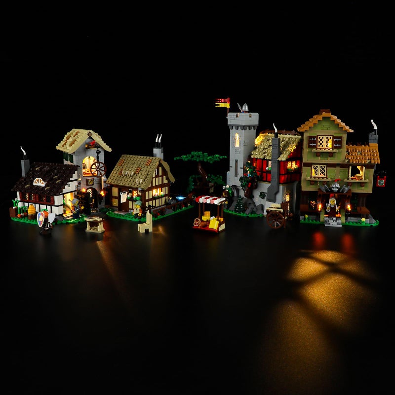 GEAMENT LED Light Kit Compatible with Lego Medieval Town Square Lighting Set for Icons 10332 Model Set Not Included - Image 2