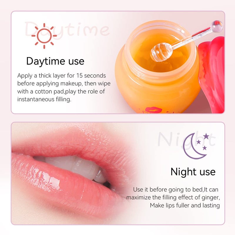 She Loves Ginger Lip Mask Magical Lip Plumper, Lip Plumping Balm with Beeswax and Vitamin E, DEROL Lip Plumper, Day&Night Use Lip Enhancer for Fuller, Softer Bigger Fuller Lips by Natural Lip Plumper - Image 2