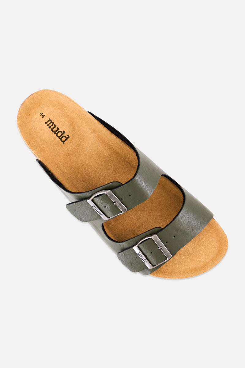 Mudd صنادل رجال قابلة للانزلاق من الفلين، زيتوني - Image 2