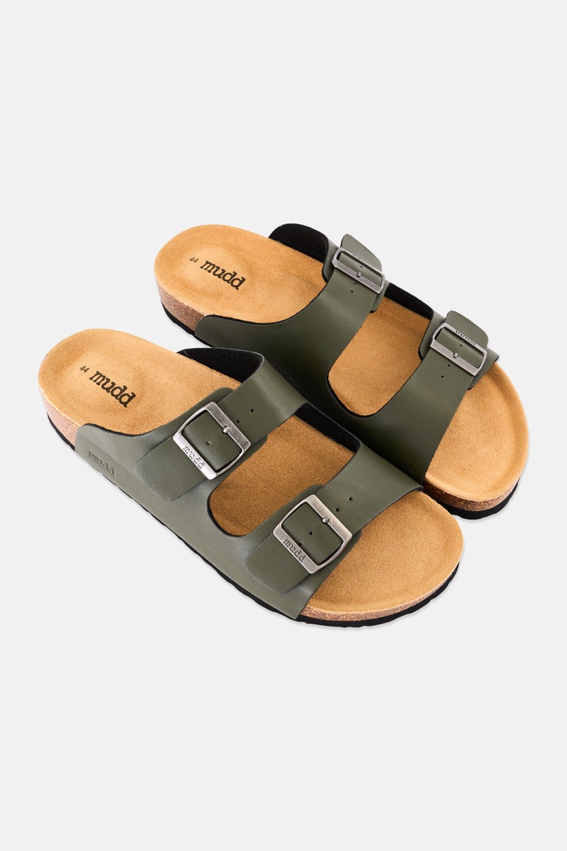 Mudd صنادل رجال قابلة للانزلاق من الفلين، زيتوني - Image 4