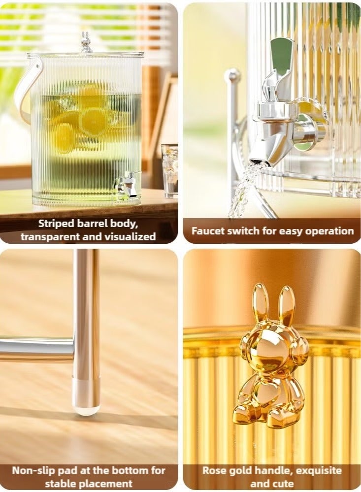 ح واحة إبريق ماء سعة 5 لتر مع صنبور، موزع مشروبات متعدد الأغراض للعصائر والقهوة، مجموعة موزع العصير للحفلات والنزهات والتخييم والاستخدام المنزلي - Image 3