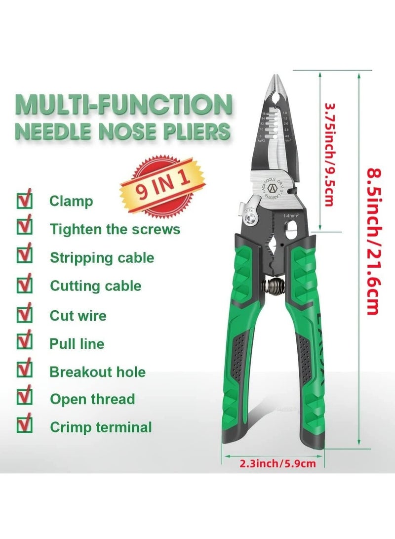 Excefore Electrician Pliers, Needle Nose Pliers, 9 in 1 Multifunctional for Clamping, Screwing, Wire Stripping, Cable Cutting, Wire Cutting, Wire Opening, Wire Splitting Hand Tools  - Image 5