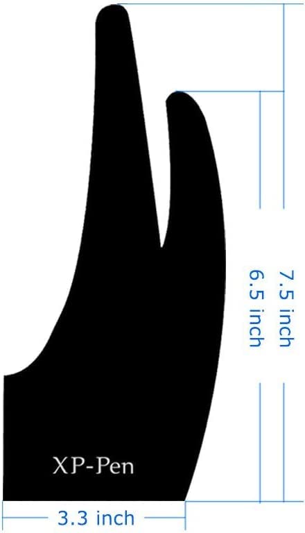 XP-PEN XPPen Anti-fouling Two-Finger Lycra Glove for Enhanced Drawing Experience on Pen Tablets and Displays, Sleek Black Design, One Size Fits All – Perfect for Right and Left-Handed Artists - Image 2