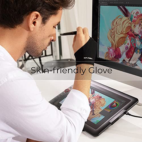 XP-PEN XPPen Anti-fouling Two-Finger Lycra Glove for Enhanced Drawing Experience on Pen Tablets and Displays, Sleek Black Design, One Size Fits All – Perfect for Right and Left-Handed Artists - Image 3