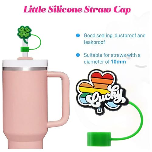 Meitesti Straw Cover Cap for Stanley Cup,Straw Topper Compatible for 30 and 40 Oz Tumbler with Handle,10 mm 0.13 in Reusable Straw Tips Lids - Image 4
