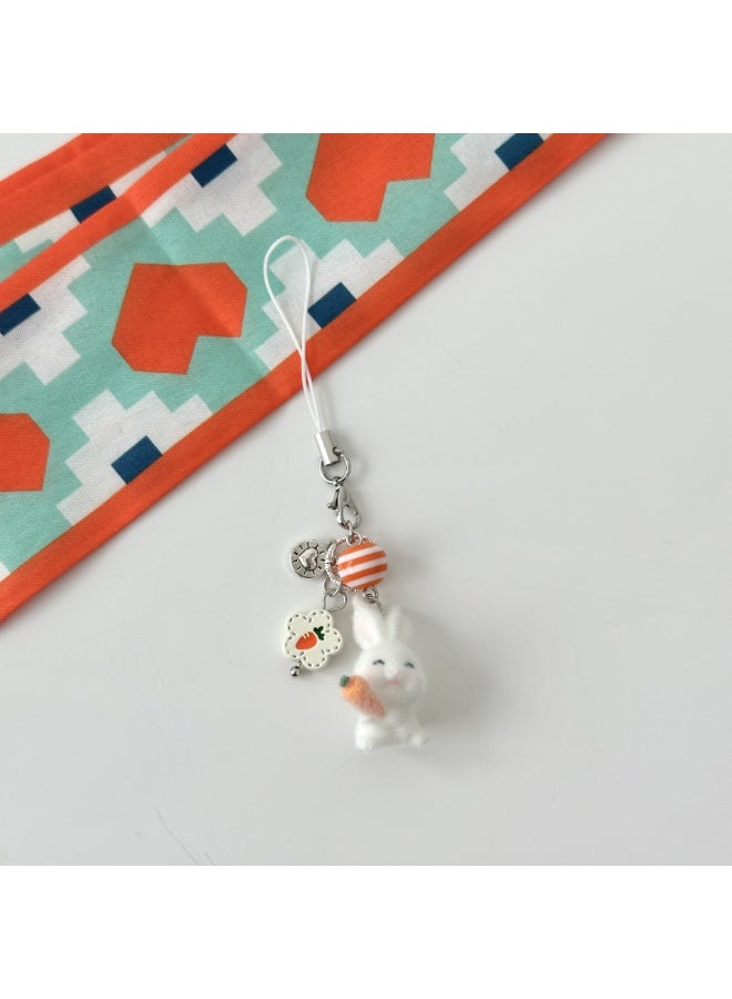 NIBEMINENT Phone Charm/ Chain Strap for Women Girls, Cute Flocked Small Animals Cell Phone Case Lanyard Wrist Strap