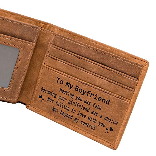 K KENON Personalized Boyfriend Bifold Wallet - Engraved Leather Men Wallet - The Perfect Boyfriend Anniversary Valentine's Christmas Gift (Wallets-For Boyfriend) - Image 2