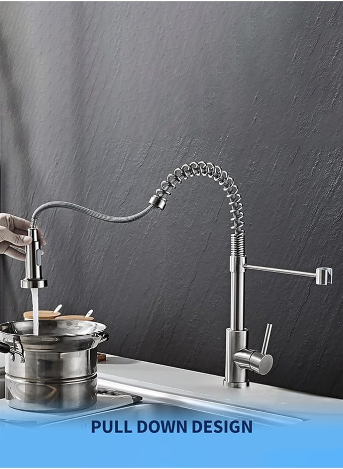 مودي خلاط مطبخ – هيكل من سبائك الزنك، أنبوب دوار عالي القوس، تشطيب كروم لامع، بحجم 430×240×45 مم، صنبور حوض المطبخ - Image 4