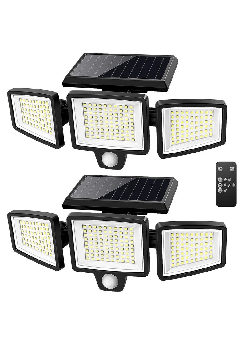 Solar Lights for Outdoor, 210 LED Beads 2500LM Motion Sensor Lights with Remote Control, IP65 Waterproof, 3 Heads Security LED Flood Light, 360° Wide Angle Illumination Wall Light with 3 Modes, 2 Pack - pzsku/ZB228CC3E0F066C6284FEZ/45/_/1739944724/5dda7ffd-23bf-4cc4-8a65-8720640438cc