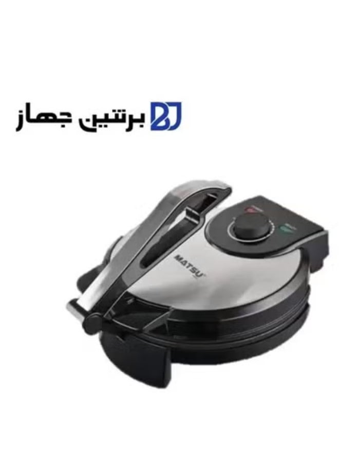 Generic 10-Inch Electric Roti Maker – 1200W Non-Stick Chapati and Paratha Press with Durable Stainless Steel Body, Adjustable Temperature Control for Precision Cooking, Dual Indicator Lights for Power and Heat Readiness, Safety Lock Mechanism, Easy-Clean Non-Stick Cooking Plates, Instruction Manual Included – 220-240V Compact Home Kitchen Appliance – Black  - Image 5