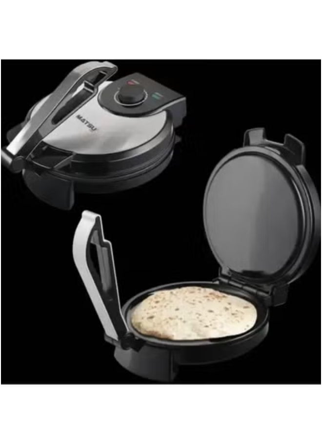 Generic 10-Inch Electric Roti Maker – 1200W Non-Stick Chapati and Paratha Press with Durable Stainless Steel Body, Adjustable Temperature Control for Precision Cooking, Dual Indicator Lights for Power and Heat Readiness, Safety Lock Mechanism, Easy-Clean Non-Stick Cooking Plates, Instruction Manual Included – 220-240V Compact Home Kitchen Appliance – Black  - Image 4