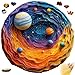 Mys Aurora Space Puzzles for Adults 200 Piece Unique Shapes Solar System Wooden Puzzles 3D Visual Effect Planet Jigsaw Puzzles Family Puzzle Games Birthday Gift 114 x 112 Inches - Image 2