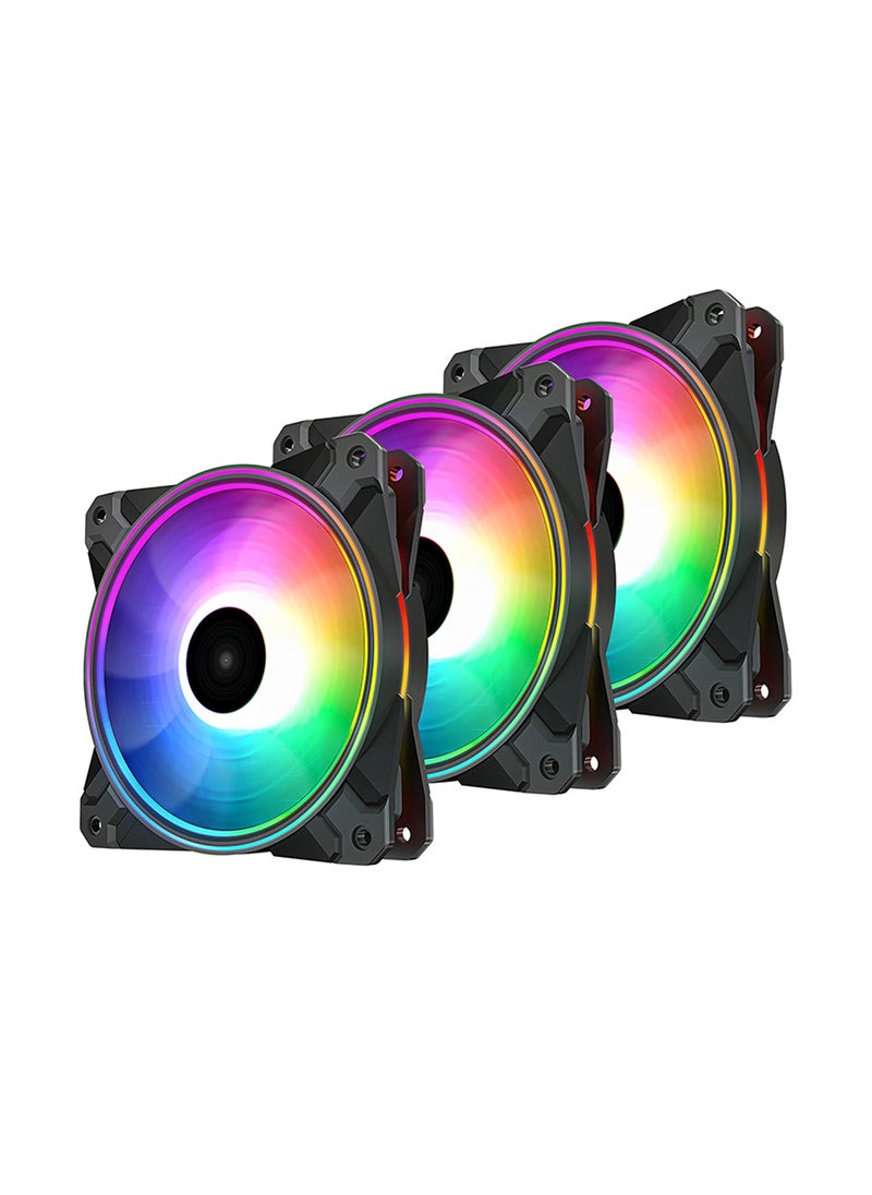 DEEPCOOL مروحة تبريد هيكل DEEPCOOL CF120 Plus 3 IN 1 RGB مقاس 120 مم | تدعم مزامنة اللوحة الأم A-RGB - DP-F12-AR-CF120P-3P  - Image 2