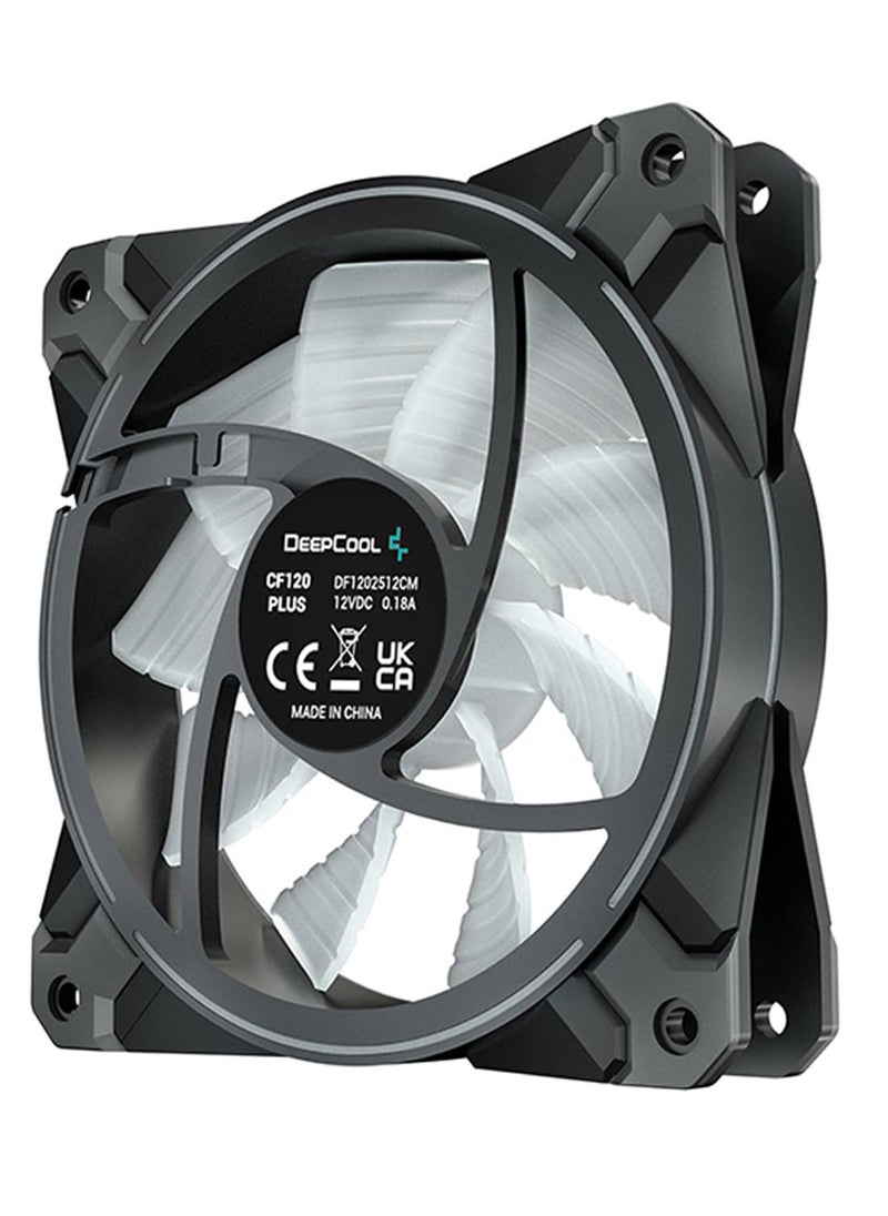DEEPCOOL - مروحة تبريد هيكل DEEPCOOL CF120 Plus 3 IN 1 RGB مقاس 120 مم | تدعم مزامنة اللوحة الأم A-RGB - DP-F12-AR-CF120P-3P - Image 1