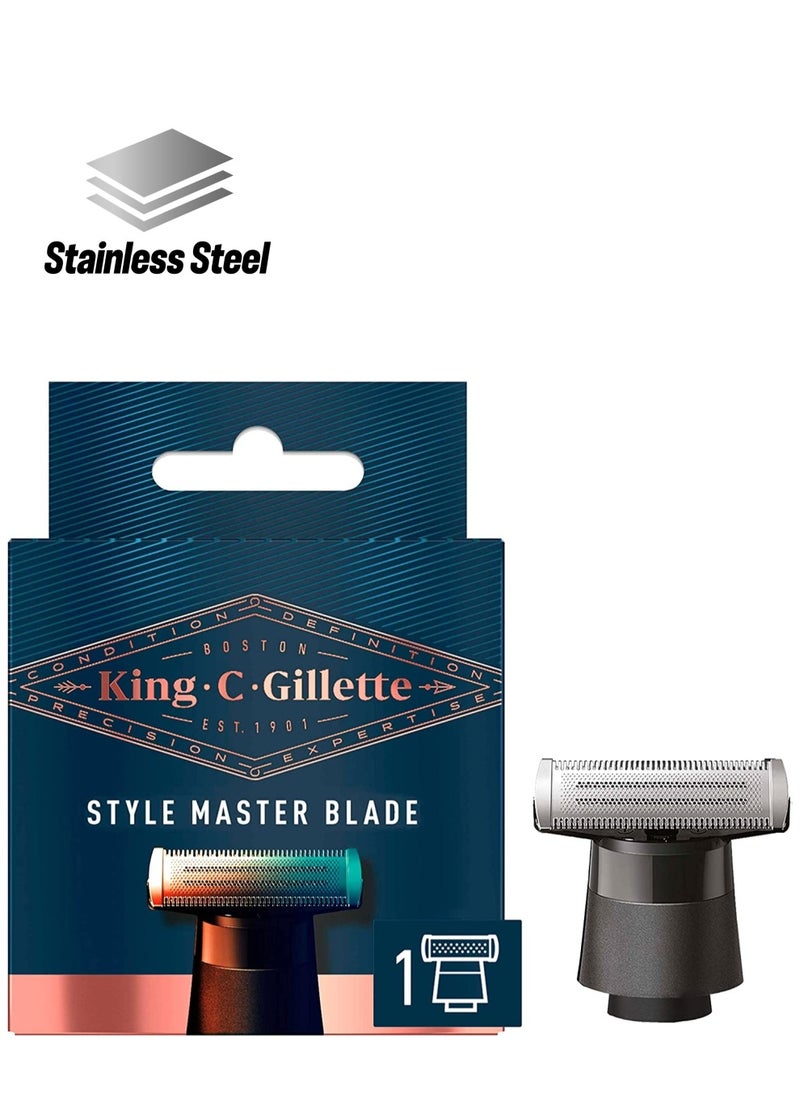 King C. Gillette King C Gillette Style Master Beard Trimmer Razor Refill with 4-Directional Metal Razor Blades 1 Cartridge  - Image 1
