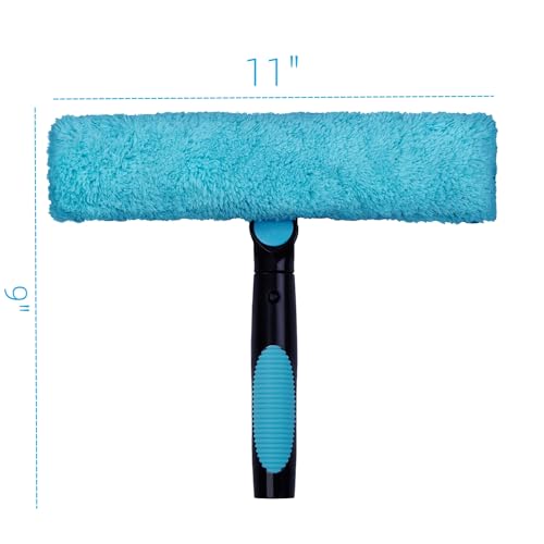 Hicavar 11" Window Squeegee and Microfiber Scrubber 2-in-1 Combo Cleaning Tools (Attachement Only) (1) - Image 3
