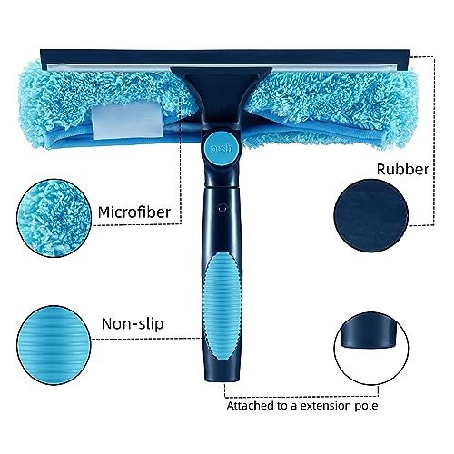 Hicavar 11" Window Squeegee and Microfiber Scrubber 2-in-1 Combo Cleaning Tools (Attachement Only) (1) - Image 2