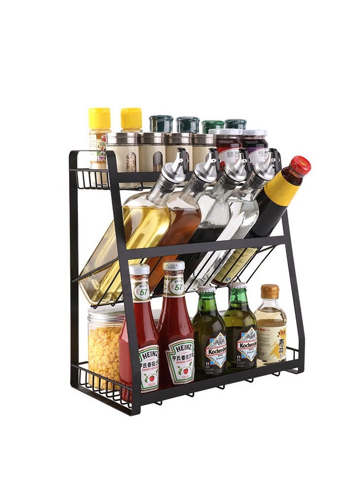 MIXDE - 3 Tier Detachable Spice Rack for Countertop, Adjustable Seasoning Organizer, Freestanding Spice Holder for Kitchen Storage - Image 1