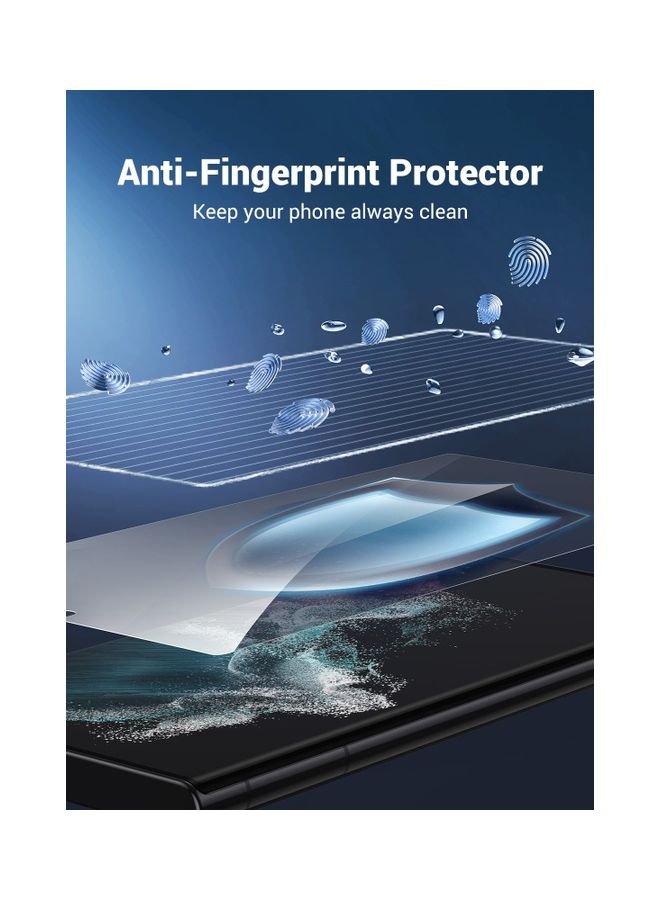 يو جرين 2 حزمة شاشة حماية سامسونج جالاكسي S22 / S23 الترا ،فيلم TPU المرن، سهل التركيب، خالٍ من الفقاعات، مقاوم للخدش، مضاد لبصمات الأصابع، تغطية كاملة للشاشة ، فيلم شفاف عالي الدقة - Image 3