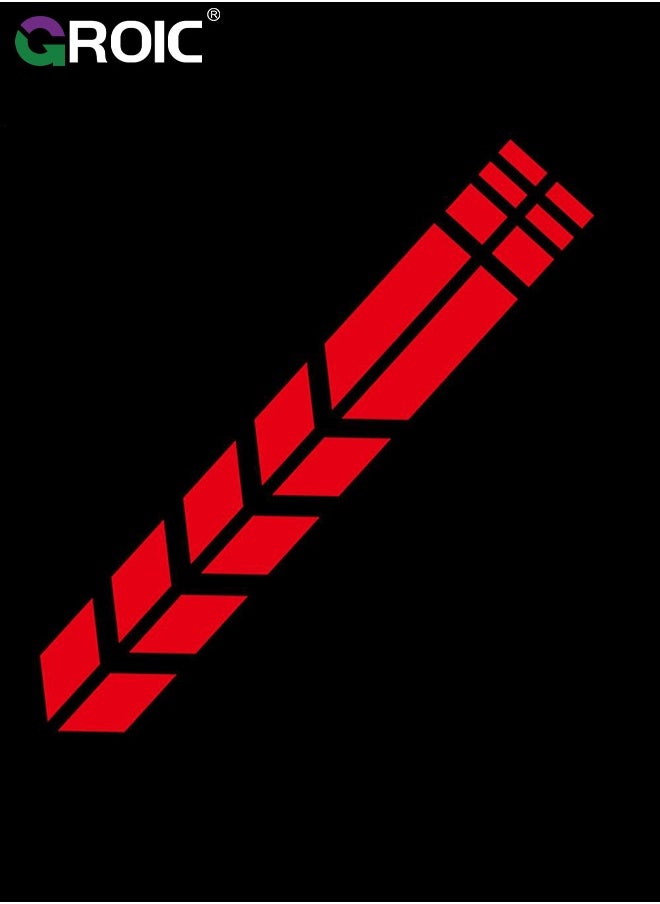 GROIC 4 Pcs Motorcycle Decorative Sticker, Front Fender Arrow Sticker Decoration Warning Reflective Tape Accessories Universal Motorcycle Decals Graphics (Red)  - Image 3