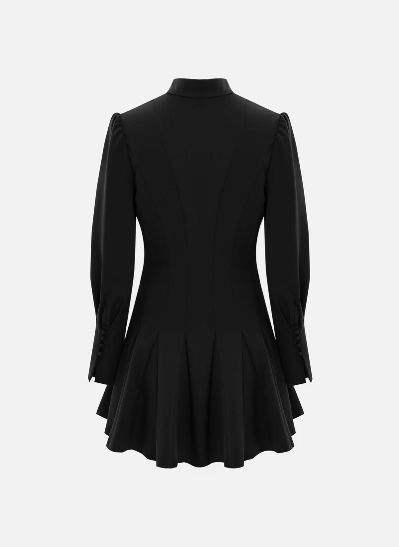 Lichi  Fitted mini dress with shaped neckline and small buttons for Women | Best Price UAE
