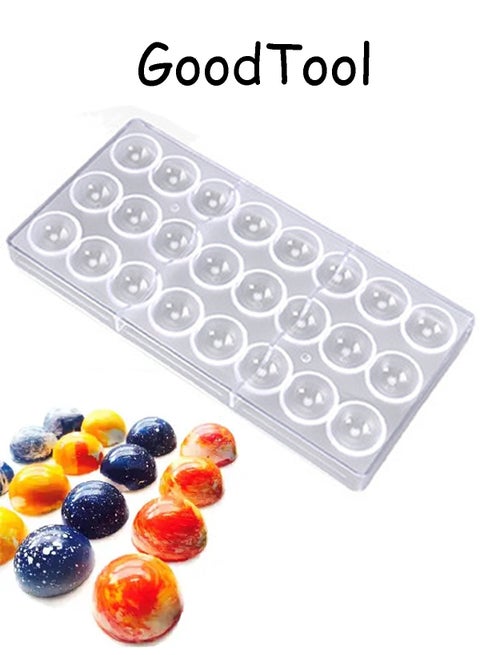 Chocolate Candy Mold Clear Candy Mold 24 Grid Polycarbonate Chocolate Mold 3D Chocolate Mold for Ice Cubes Chocolate Mold DIY Cookie