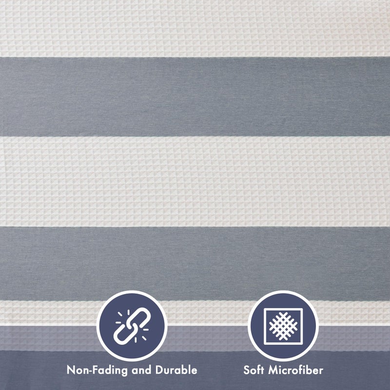 Madison Park Spa Waffle Shower Curtain Pieced Fabric Extra Long Premium Spa Quality Modern Shower Curtains for Bathroom  Tall 72x84  Indigo Blue - Image 4