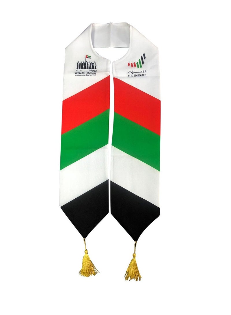 Yuwell Pack Of 2 Pcs UAE Scarf UAE National Day Flag Scarf For Adults 158X16CM - Image 2