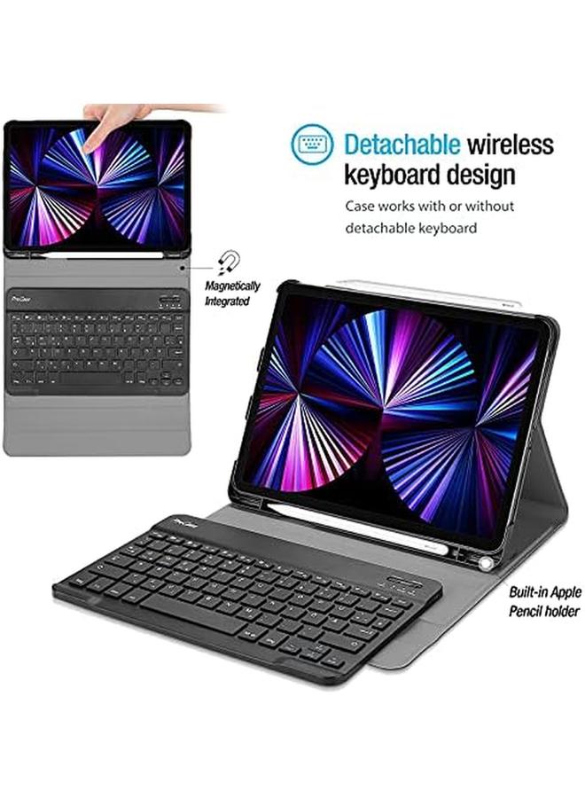 Procases For iPad Pro 11 Keyboard Case 2022 2021 2020 2018 Slim Shell Lightweight Cover With Magnetically Detachable Wireless Keyboard For iPad Pro 11 Inch 4Th 3Rd 2Nd 1St Gen Black - Image 2