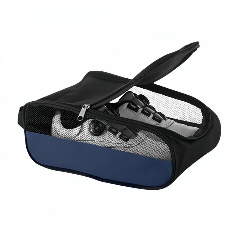 Sanseenia Outdoor Golf Shoe Bag for Travel Waterproof Breathable Zippered Sports Golf Shoe Carrier Bags for Men Women Blue - Image 2