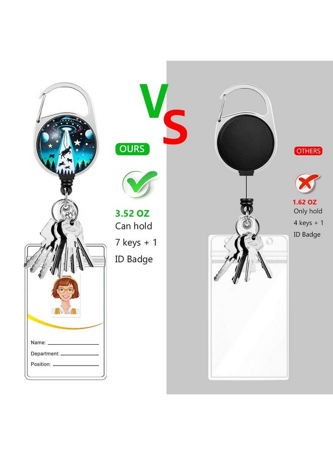 HASFINE Ufo And Cow Badge Holder With Breakaway Lanyard & Retractable Badge Reel With Heavy Duty Carabiner，360°Rotation Clip & Key Ring,Funny Id Card Holder For Office Work,Teacher,Student - Image 5