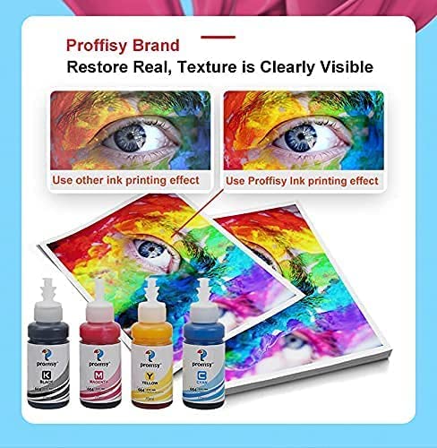 proffisy T664 Ink Cartridge Compatible with Epson EcoTank L1300,L310,L361,L380,L405,L565,L365,L485,L220,L360,L130 Printer Dye Ink Refill Ink (4 Color) - Image 5