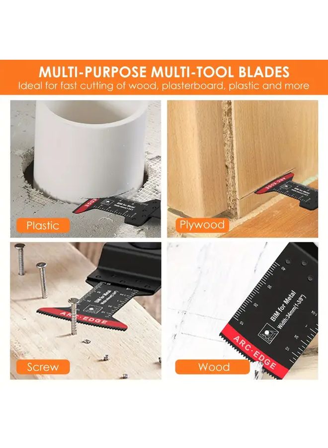 8pcs Bi-Metal Oscillating Saw Blade Set Universal Arc Cutting Tool - Image 4