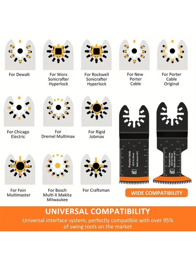 8pcs Bi-Metal Oscillating Saw Blade Set Universal Arc Cutting Tool - Image 5
