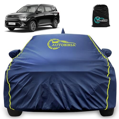 Autobirsa Waterproof Car Body Cover for Kia Carens 100% All Weather Proof with Mirror & Antenna Packet & Full Bottom Elistic, Triple Stitching with 100% Nail Proof Cover Navy Blue - Image 1