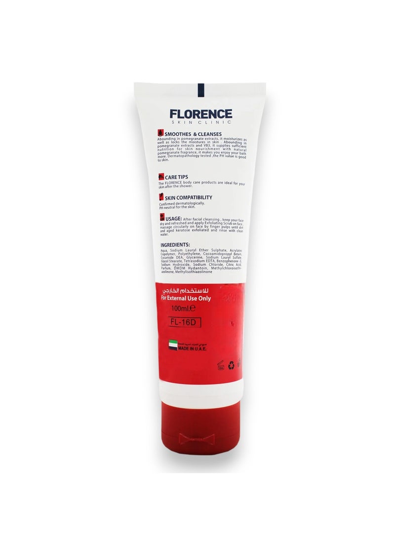 Florence Exfoliating Scrub With Extract Pomegranate, 100ml  - Image 2