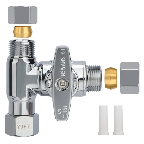 Brass Angle Stop AddATee Valve38 x 38 x 38 Compression Water Splitter