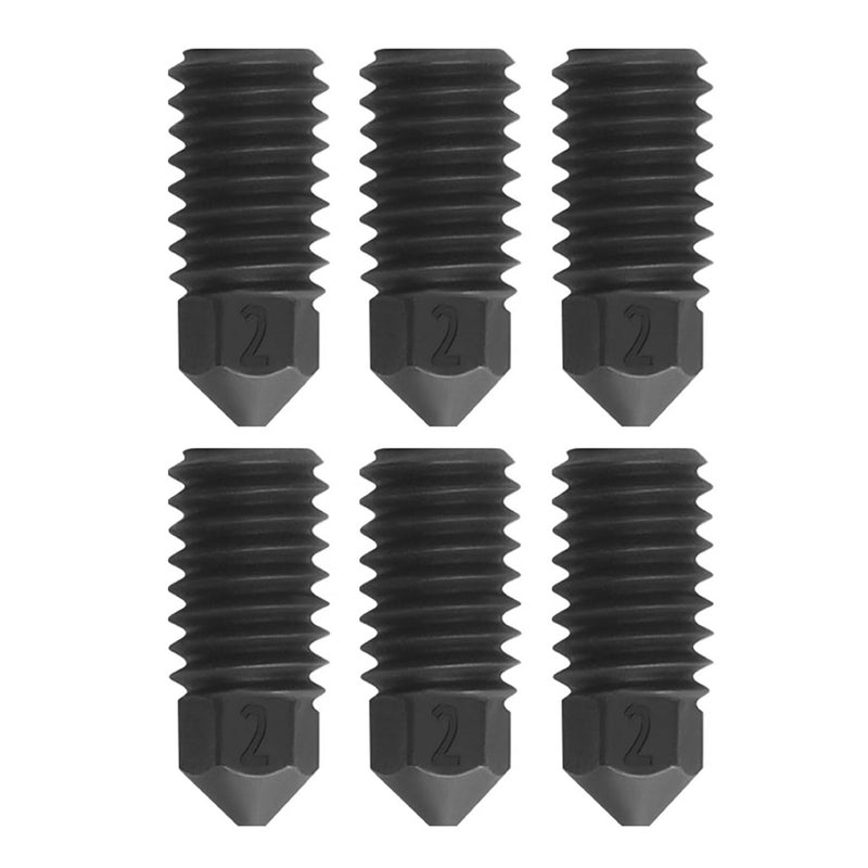 فوهة طابعة ثلاثية الأبعاد من الفولاذ المقوى 0.2 مم 6 قطع متوافقة مع PLA ABS PETG TPU - Image 2