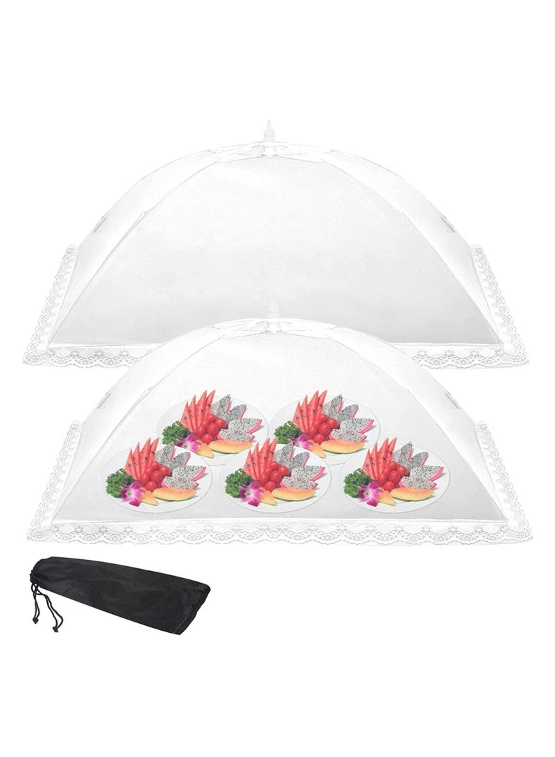SYOSI Food Cover Food Tent，(2 Pack) Large and Tall (40"X24") Pop-Up Mesh Food Covers Tent Umbrella for Outdoors Indoors, Screen Tents, Parties Picnics, BBQs, Reusable and Collapsible  - Image 1