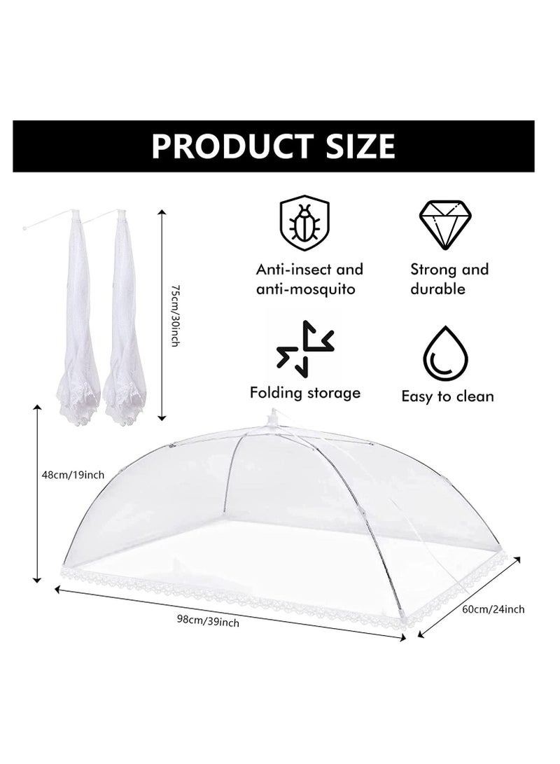 SYOSI Food Cover Food Tent，(2 Pack) Large and Tall (40"X24") Pop-Up Mesh Food Covers Tent Umbrella for Outdoors Indoors, Screen Tents, Parties Picnics, BBQs, Reusable and Collapsible  - Image 3