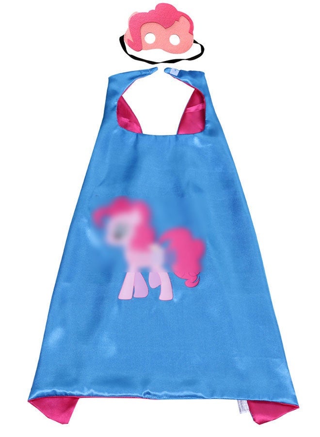 Halamodo Capes and Masks Set, Kids Cosplay Costume Set , Double Side Cape For Girls Ages 3-12 ,For Birthday Party ,Costume Party ,Stage Performance ,Theme Celebration Party ,Talent Show ,Best Gifts For Kids ,70*70cm - Image 1