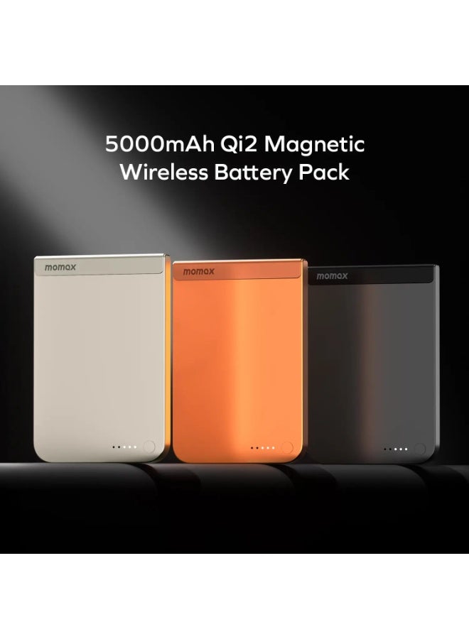 Momax 1-POWER S.PASS 5000mAh QI2 بنك طاقة لاسلكي مغناطيسي USB-C بقدرة إخراج تصل إلى 15W - فضي - Image 3