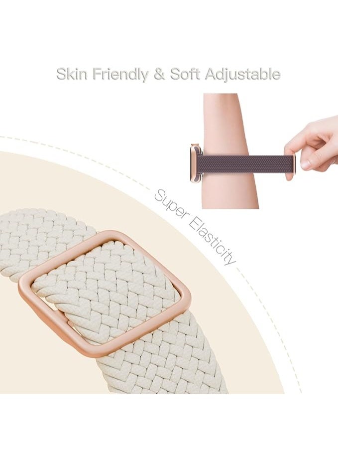 O Ozone (Pack of 4) Slim Braided Stretchy Nylon Bands For Apple Watch Band 38mm 42mm 40mm 41mm Women Men - Image 4