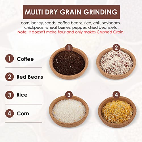 Moongiantgo Corn Grinder Cast Iron, Hand Crank Grain Mill with Large Hopper & Table Clamp, for Manual Crushing Barley Wheat Berries Coffee Chickpeas Seeds Pepper Dried Beans Animals Feed Home Brewing - Image 5