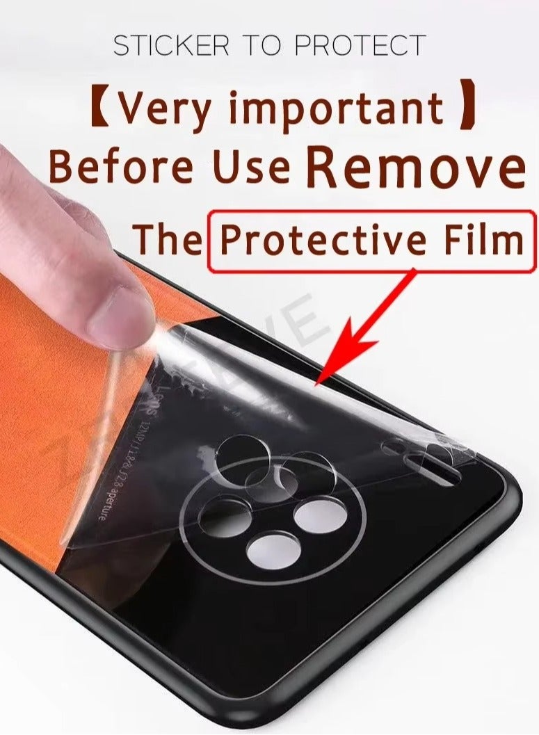 حافظة متوافقة مع هاتف Xiaomi 14T/14T Pro، غطاء جلد فاخر وزجاج مع حامل مغناطيسي للسيارة وغطاء هاتف إطار ناعم من السيليكون - أخضر - Image 4